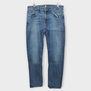 Mens 7 For All Mankind THE STRAIGHT Blue Jeans Size 34